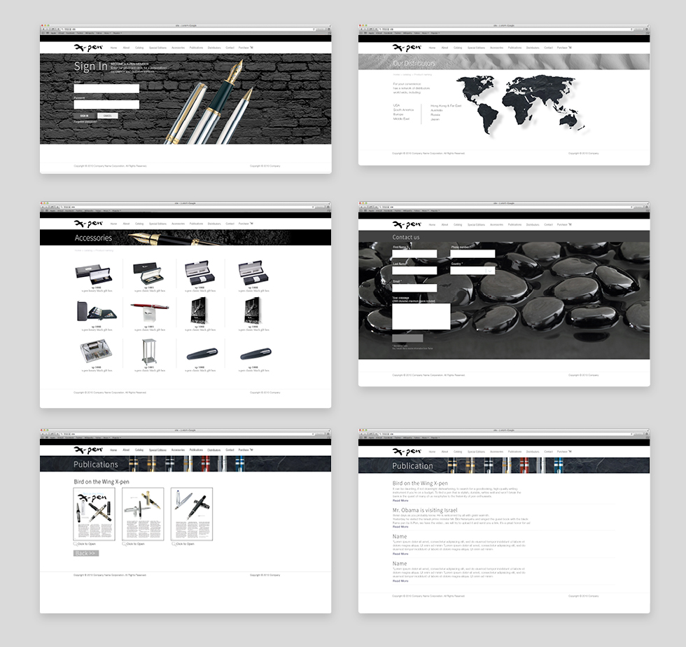 עיצוב ובניית אתר x-pens